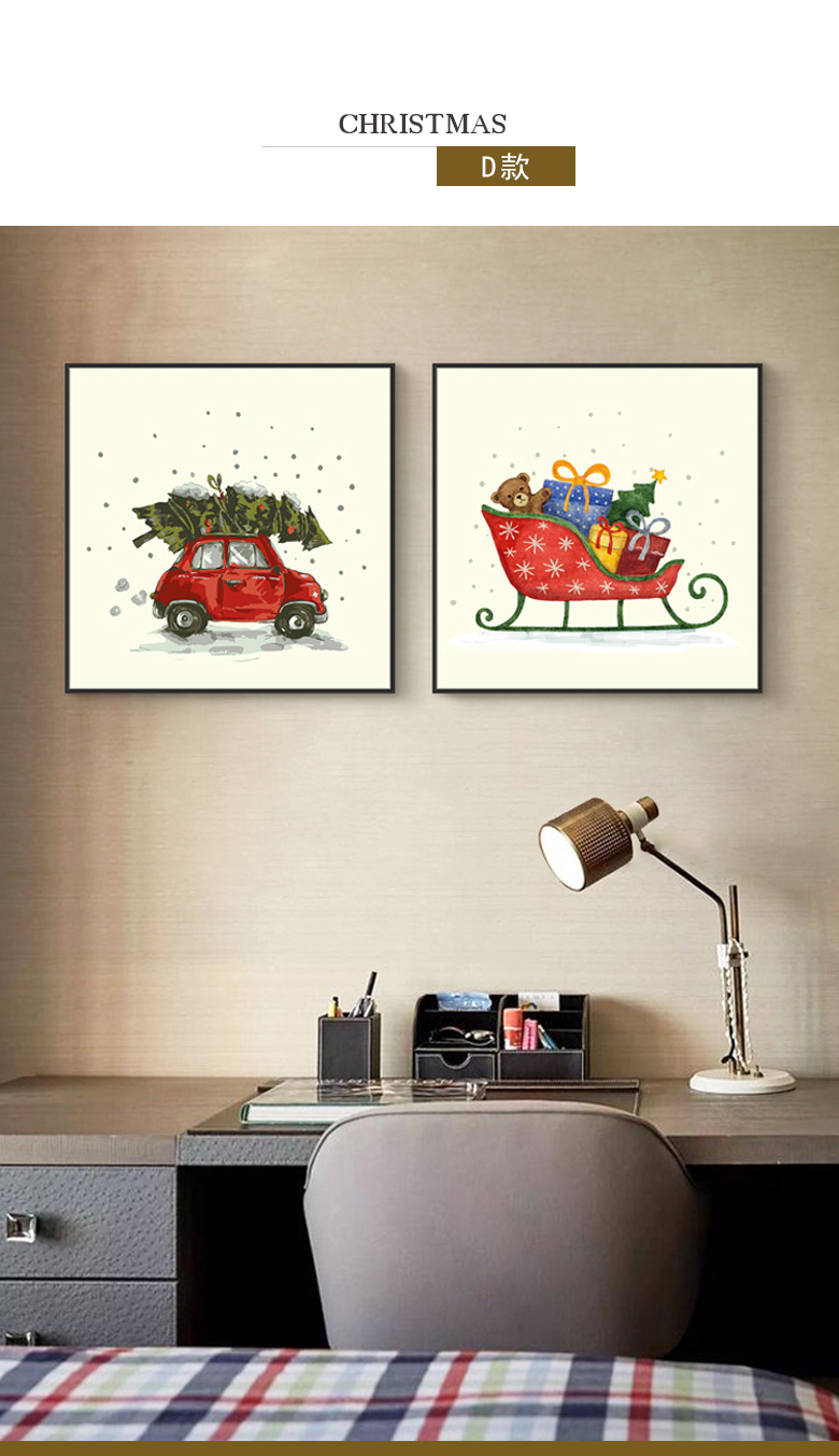 圣诞节元素装饰画商场店铺场景麋鹿圣诞