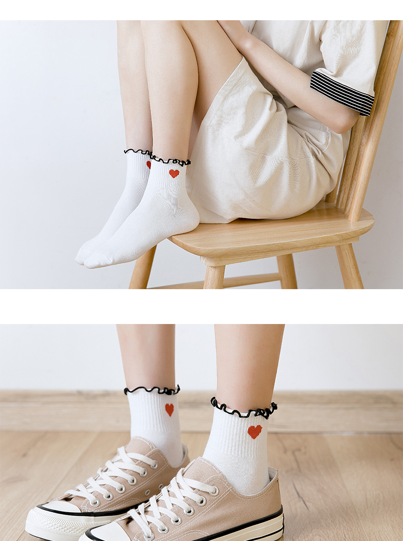 花边袜子女中筒袜日系可爱软妹学生中长款秋冬ins潮春秋款纯棉