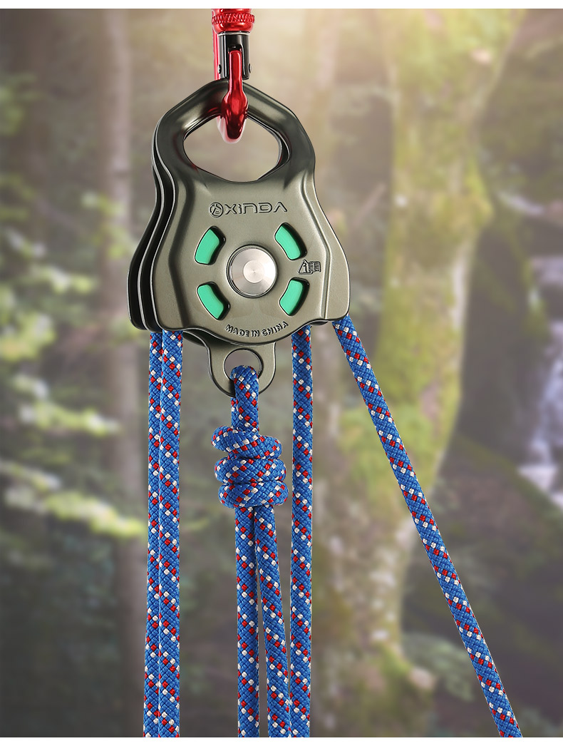 欣达(xinda)登山攀岩h-pu01 欣达华系大拉力加强型双滑轮索道滑索攀岩