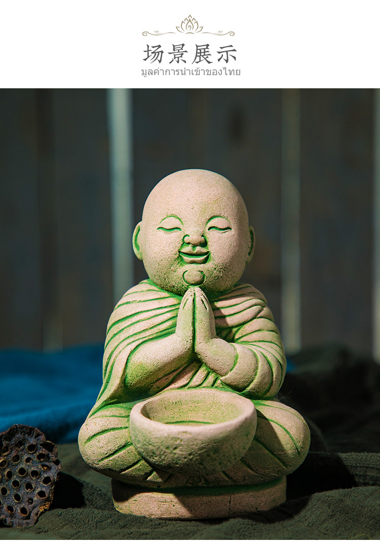 净也泰国沙工艺品客厅酒柜小沙弥摆设