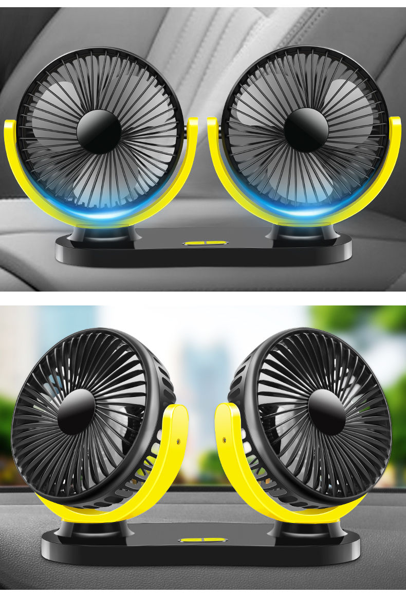 车载风扇汽车电风扇车用双头12v24v面包车小货车通用强力制冷散热