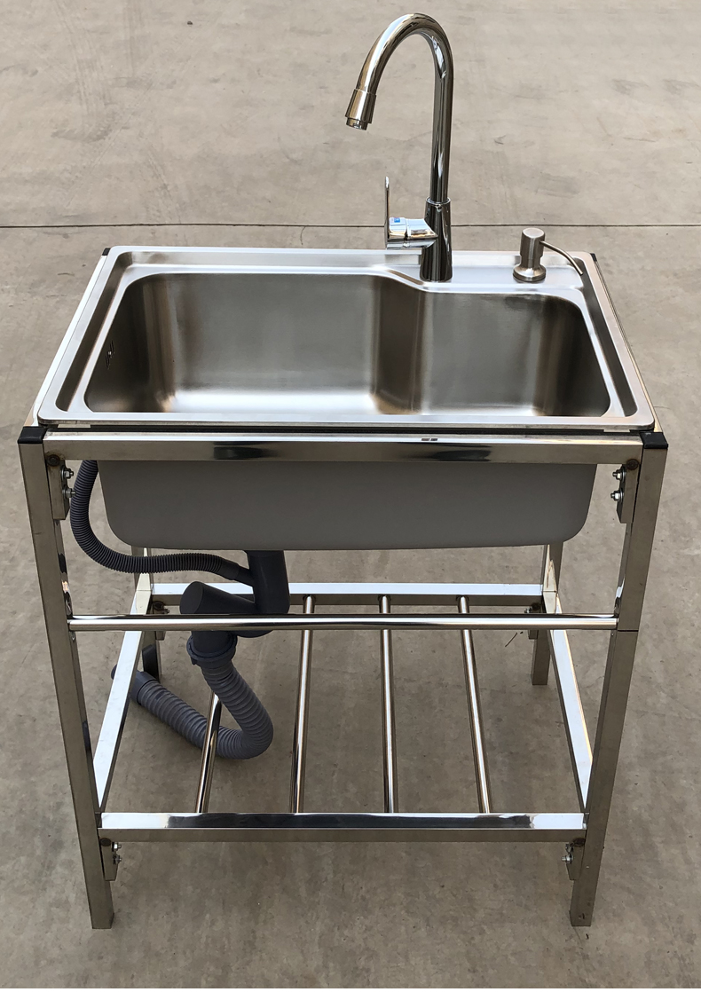 定制定做简易水池家用架子水带支架厨房不锈钢单双洗菜盆洗碗池支架