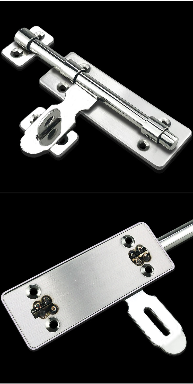 不锈钢明装插销栓带锁扣防盗房间扣栓锁仓库明装栓锁扣不锈钢304重型