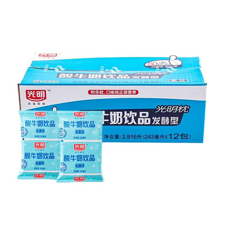 光明酸奶袋装酸牛奶饮品发酵型袋酸奶243ml12包