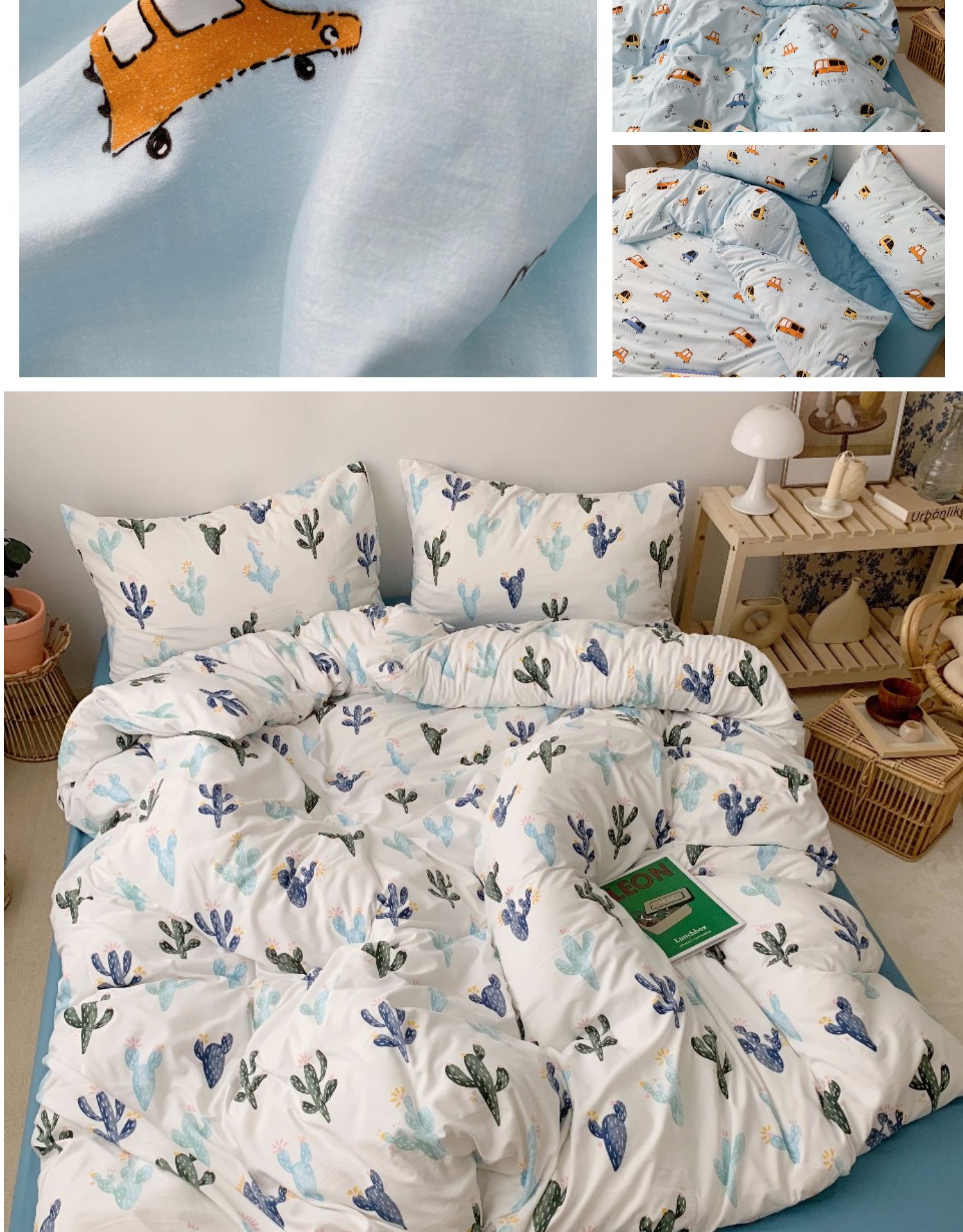 顾致 新款牛奶棉卡通四件套儿童双人色床单被罩约春夏 太阳花-粉 1.