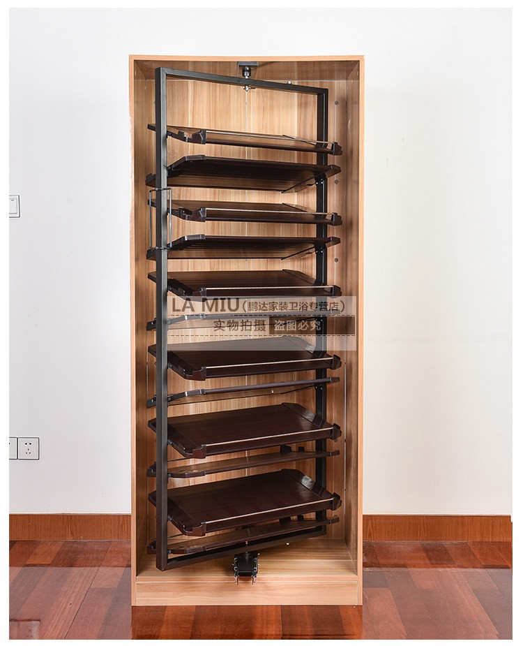 新款万科精装不锈钢360度旋转鞋架简约鞋架多层防尘收纳鞋柜定制