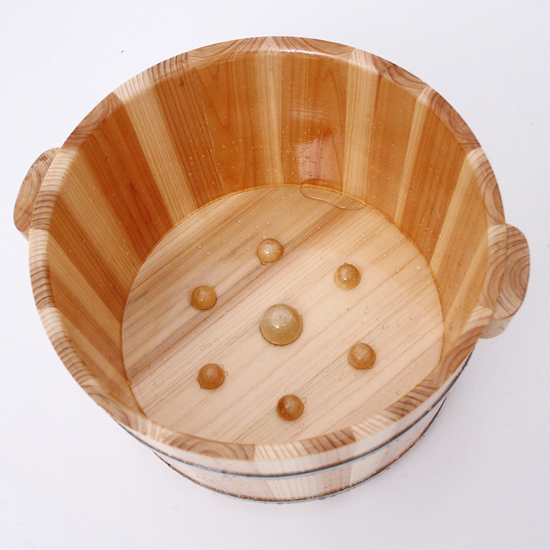 香杉木木桶足浴桶木盆带盖足浴盆加厚洗脚桶带按摩泡脚木桶简约现代