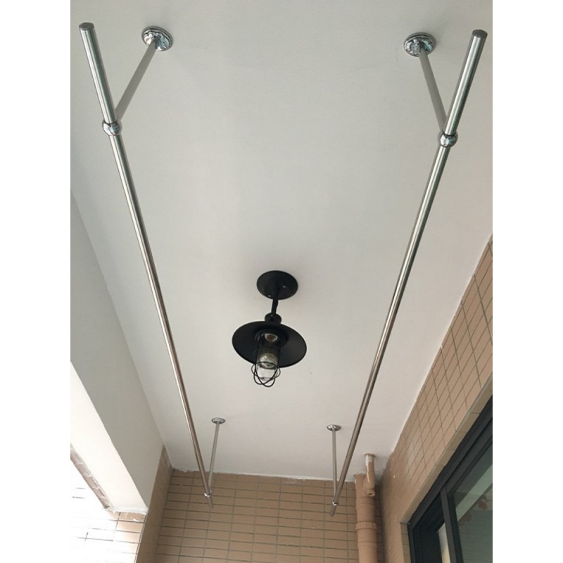 304不锈钢阳台晾衣杆固定式晾衣杆单杆凉挂衣杆吊顶装晒衣杆