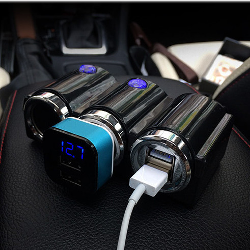 《车载点烟器货车点烟器24v专用充电器独立开关一拖三usb车充可点烟 s