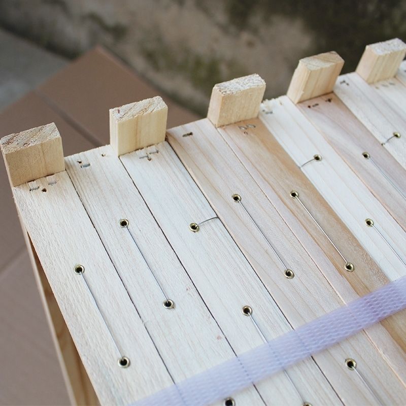 成品巢框蜂巢中蜂意蜂杉木巢基蜜蜂巢框拉好钢丝带巢础框养蜂工具5个