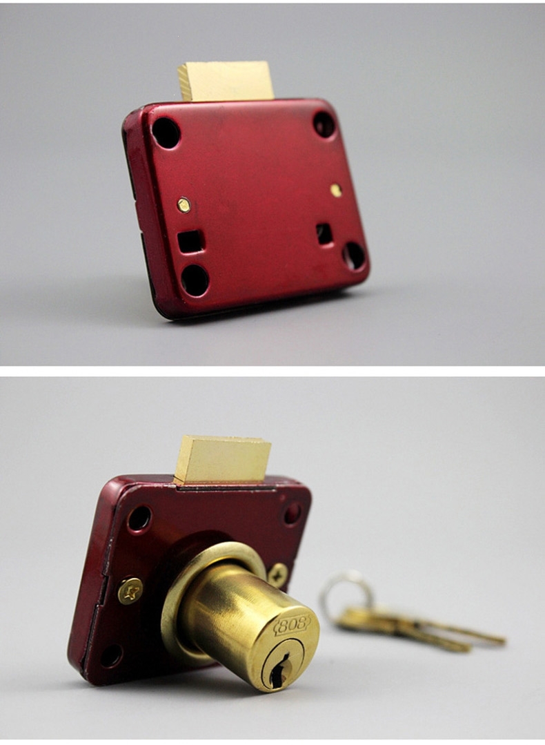 老式办公桌抽屉锁文件柜锁家具古达锁衣柜柜门锁加长柜台床头柜锁