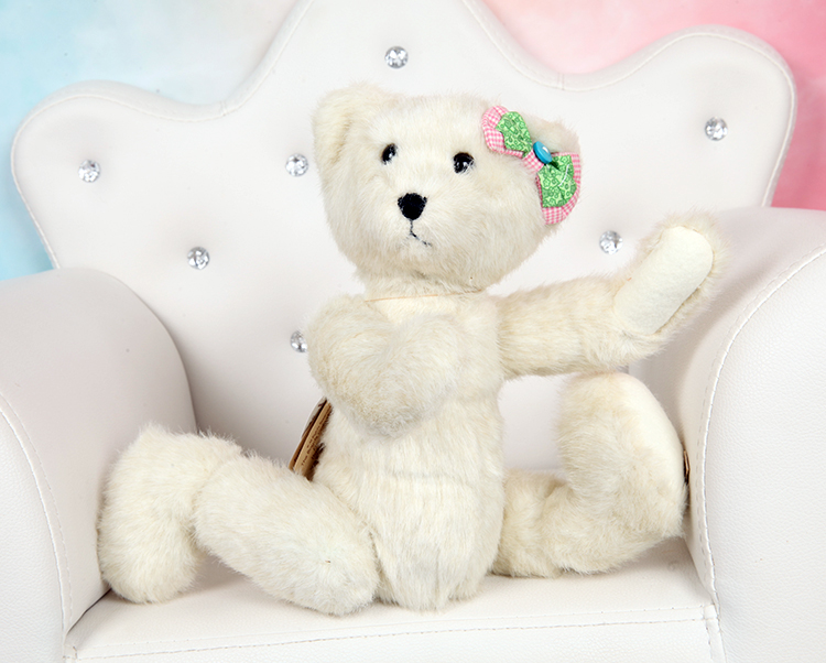 复古绝版收藏珍品美国boyds泰迪熊小女熊毛绒玩具关节熊