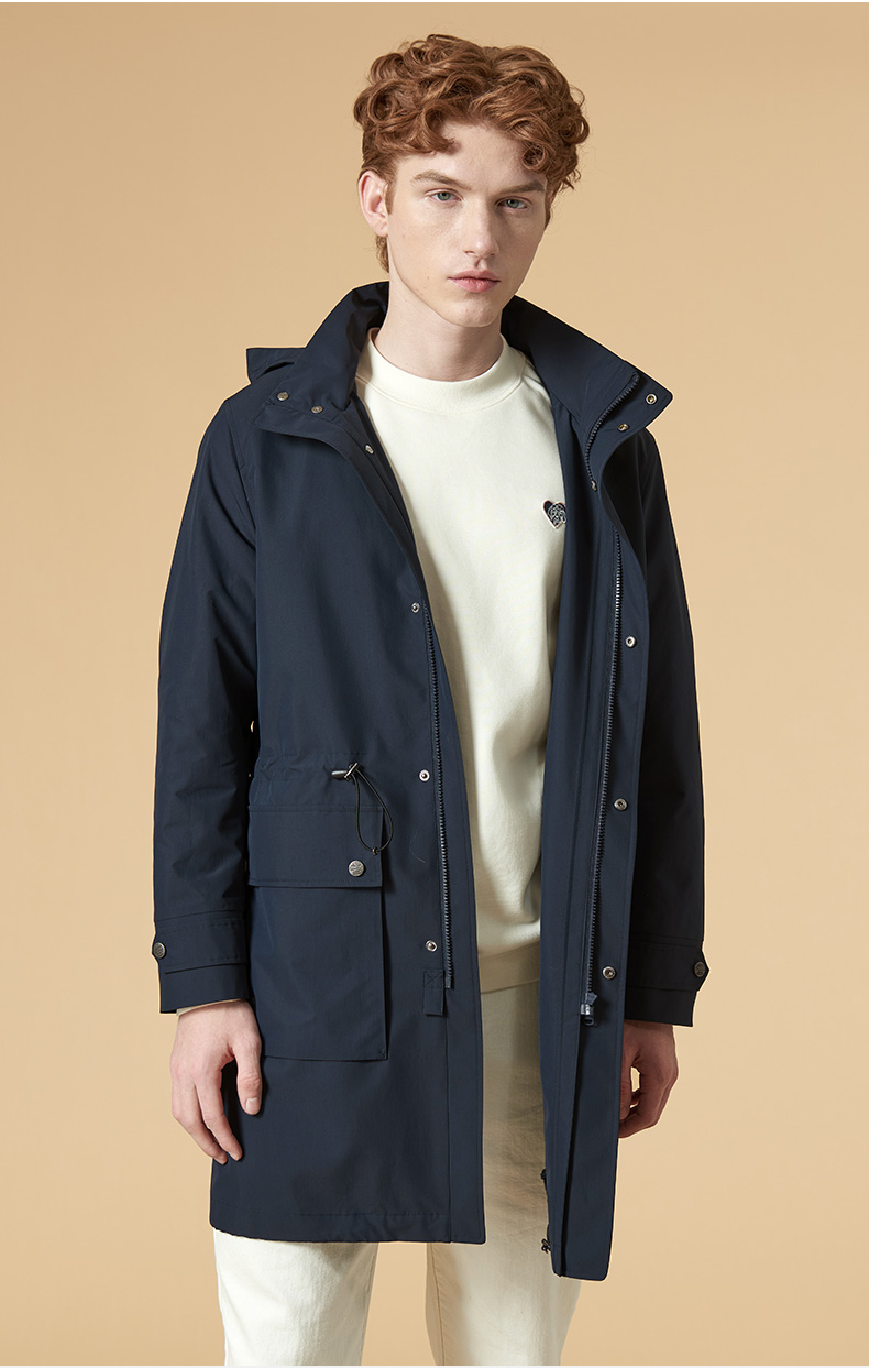 商场同款哈吉斯hazzys2021秋季新款男装外套立领拉链贴袋休闲风衣男