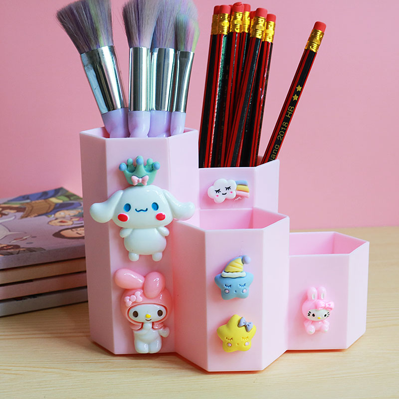喻娄is可爱卡通儿童笔筒桌面多功能简约现代女生文具收纳盒精致礼物