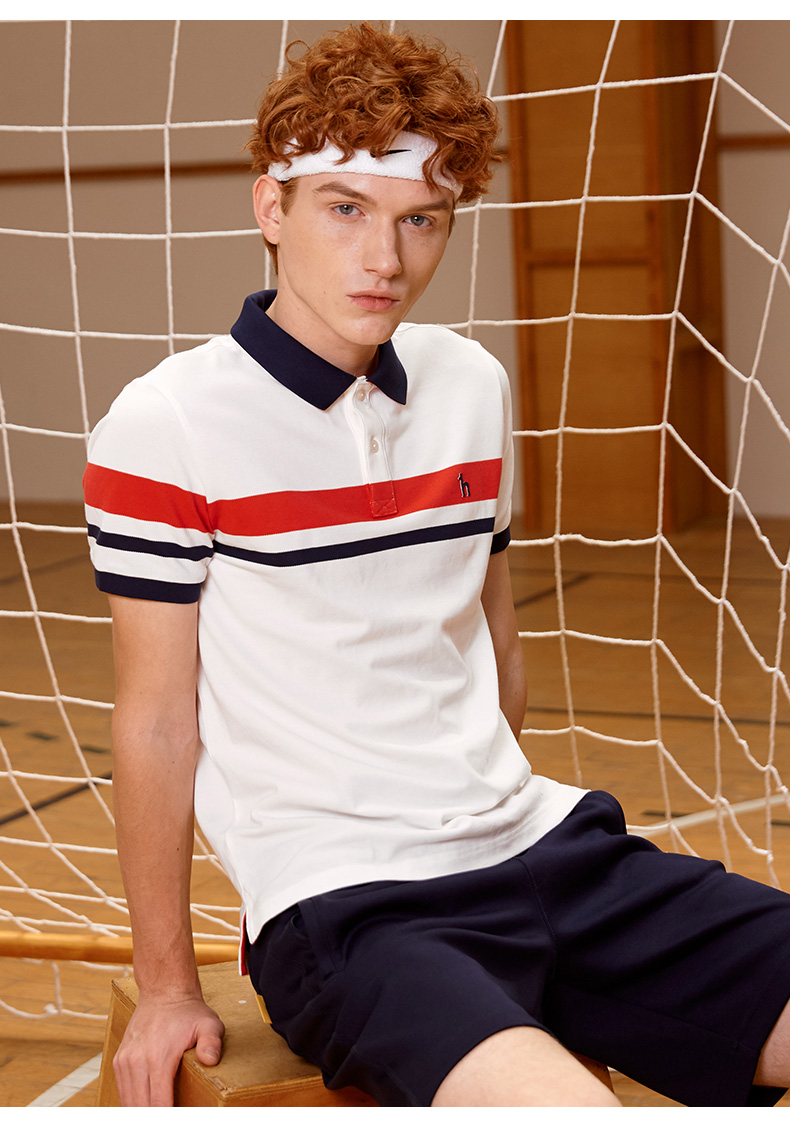 哈吉斯hazzys夏装新款t恤衫男时尚短袖polo衫