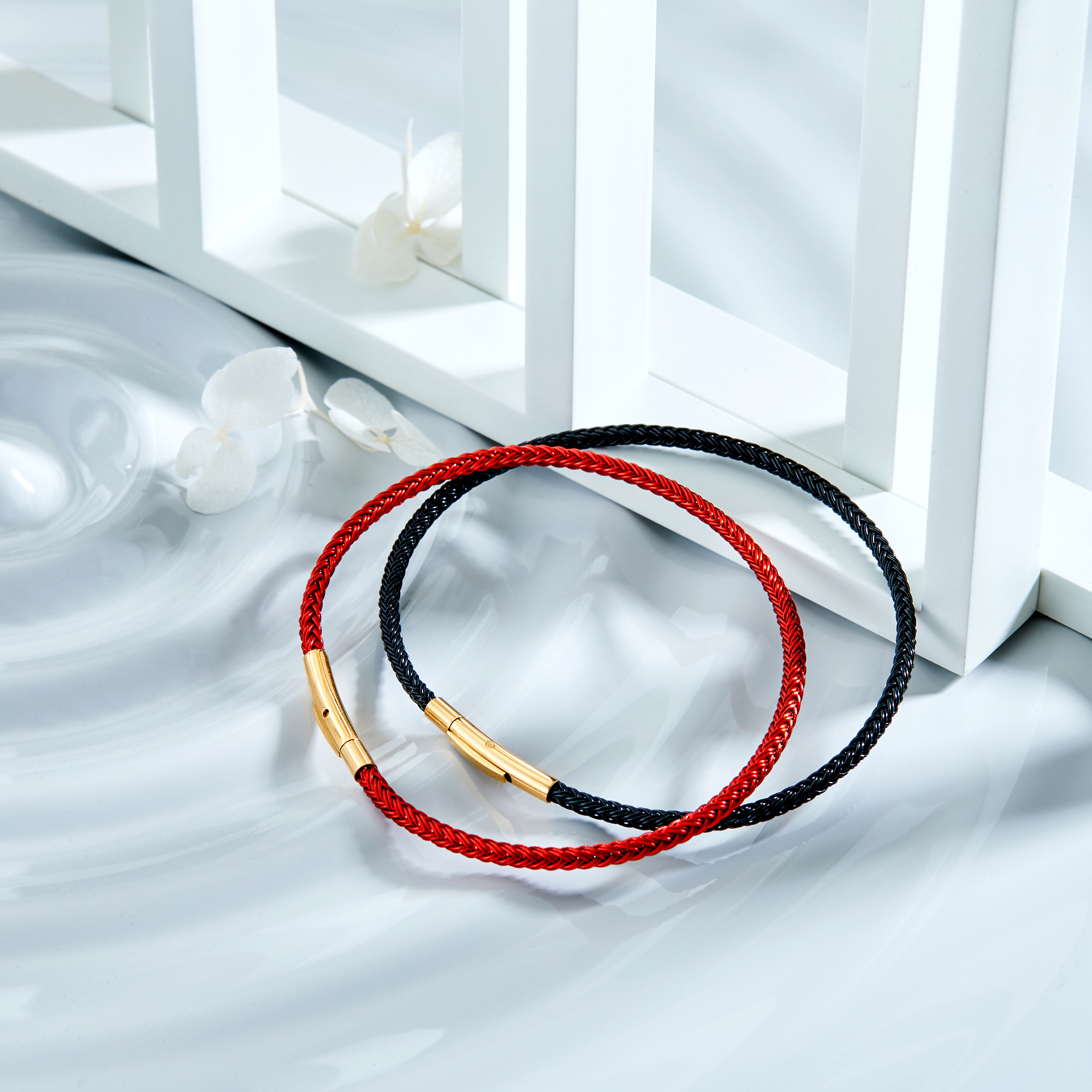 千叶珠宝首饰编织钢丝绳黑色绳礼物