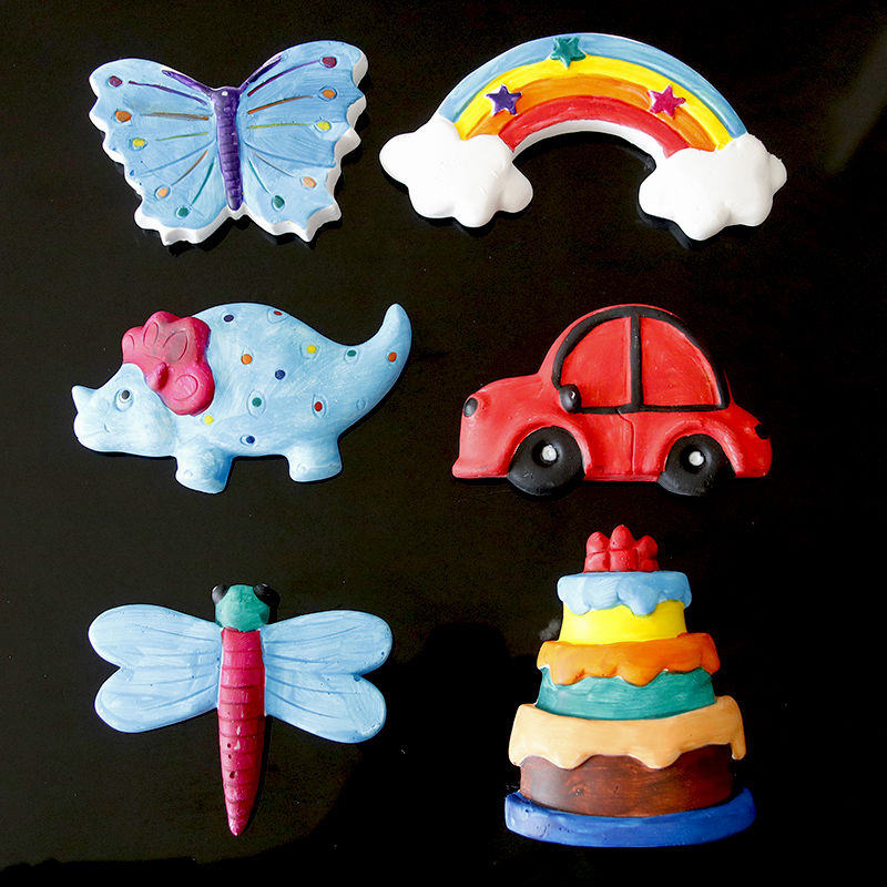 儿童手工diy益智玩具幼儿园创意石膏涂色画模具白胚陶瓷绘画新款十二