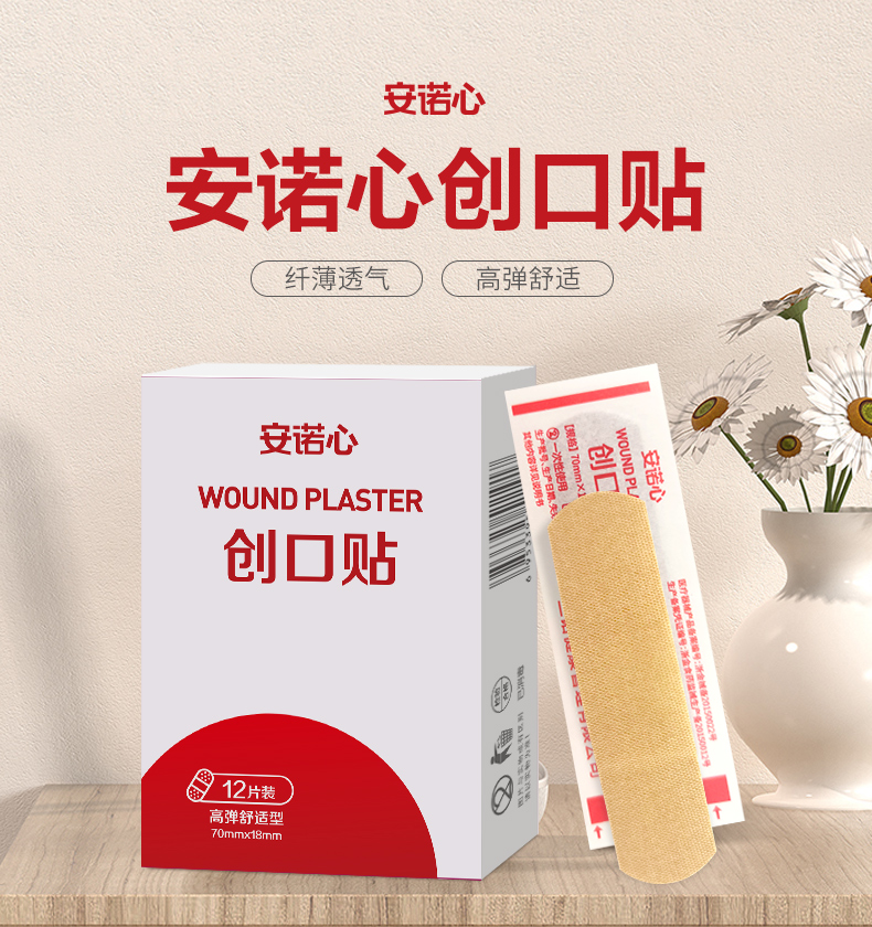 10盒装安诺心创可贴透气医用创口贴小伤口止血贴10盒120片