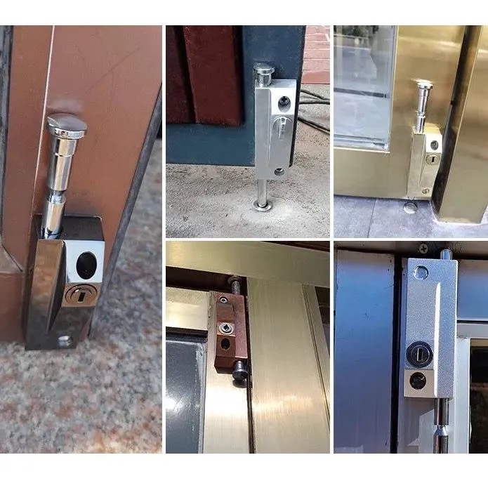 敬平有框玻璃门锁推拉移门勾锁木门锁趟钩锁铝合金门锁不锈钢门锁