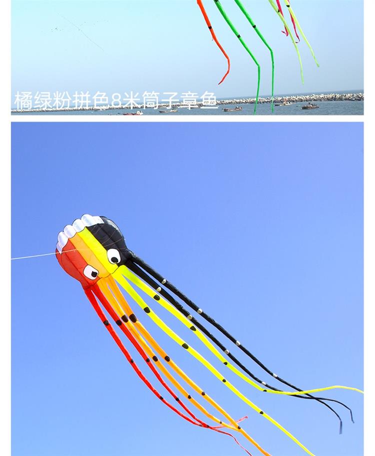 无骨软体章鱼风筝大型高档立体成人儿童微风易飞大特大超级大巨型