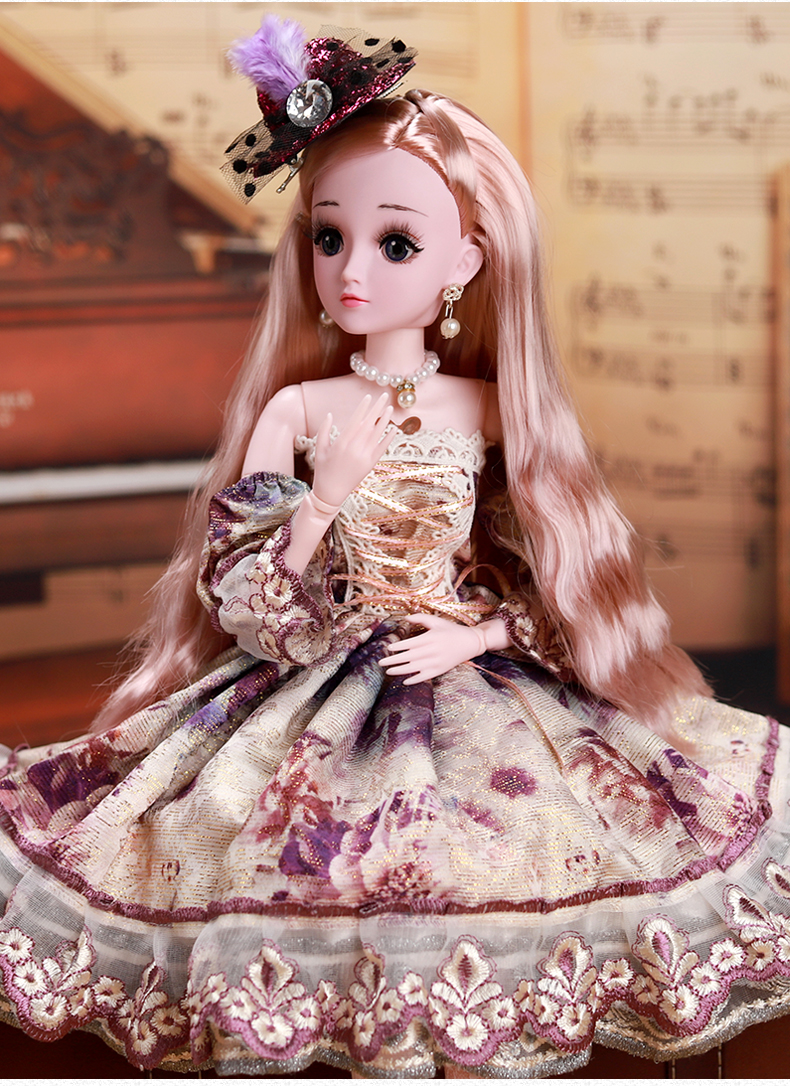 60厘米芭比日记洋娃娃套装公主儿童真伍婉晴公主限量版60厘米高眨眼