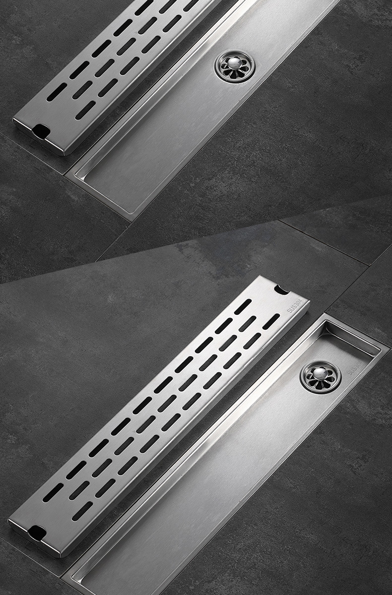 澳友uray304不锈钢防臭地漏长条型侧排大排量淋浴房浴室长方形加长