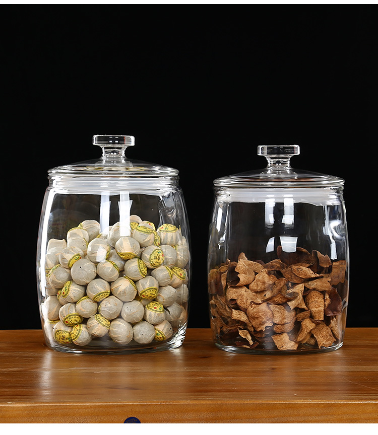 密封玻璃罐家用中药材收纳罐带盖食品级储物罐陈皮储存展示茶叶瓶12升