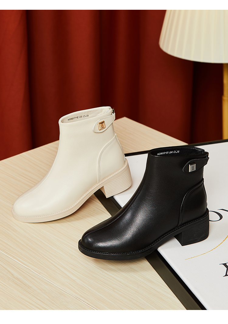 康奈(kangnai)女士短靴15208011 康奈女鞋 冬季新款女士时装靴简约风