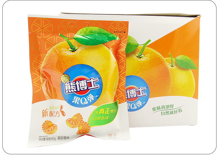 徐福记熊博士彩豆糖橡皮糖口嚼糖嘟笛糖可选60g10包qq软糖儿童喜爱