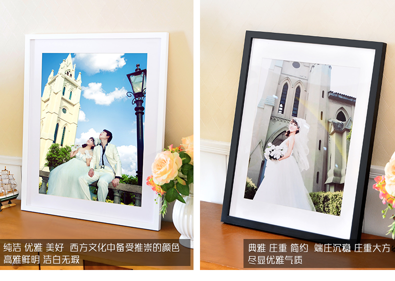 海报创意画框18寸相框正方形婚纱照素描儿童像框相架十字绣广告欧式