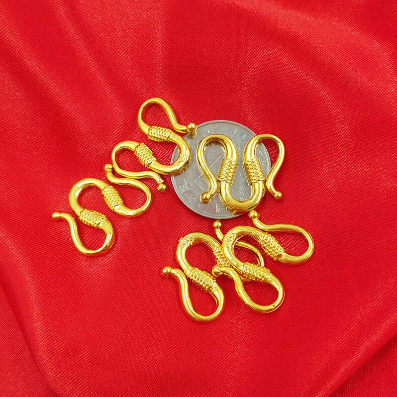 《真金项链扣子不掉色真金男女手链扣m形s形粗细链子扣真金扣头 a款m