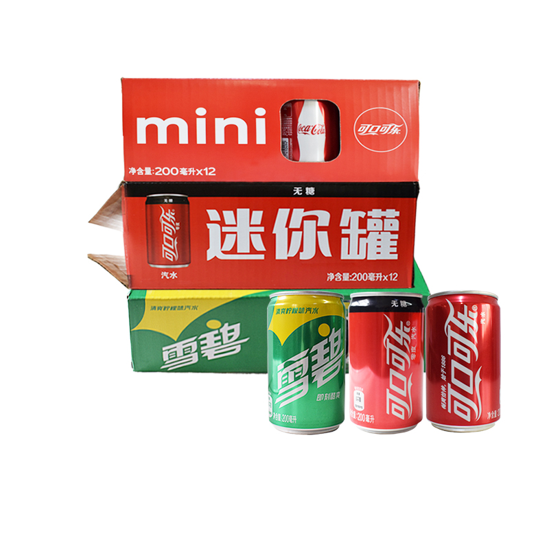 可口可乐mini迷你罐饮料汽水200ml*12罐整箱零度无糖可乐雪碧组合