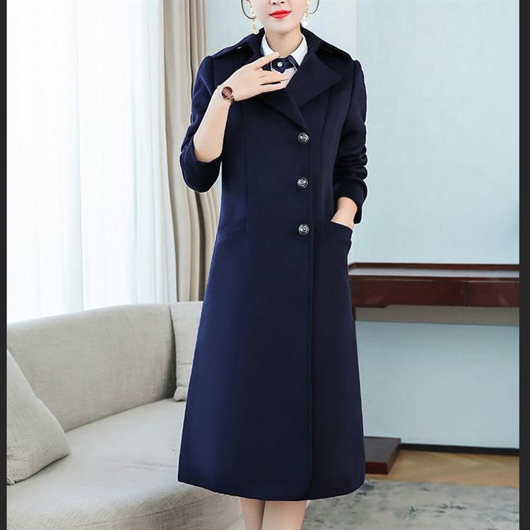 风衣 冬季职业装毛呢大衣女中长款正装工作服加厚工装前台酒店呢子