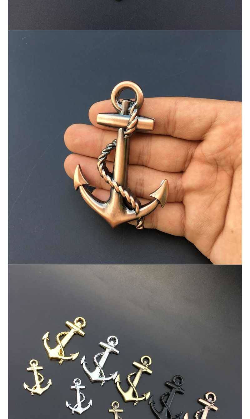 汽车个性装饰贴船锚海军车标金属十字架海军车身贴海盗船车尾标 小号