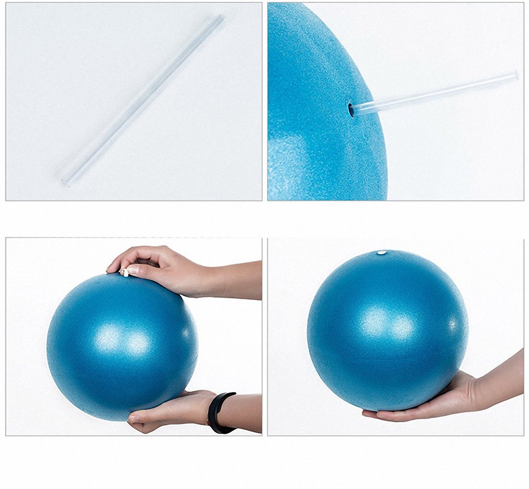 普拉提小球麦管球吹气球健身球运动平衡球儿童小号瑜伽球体操球 蓝色