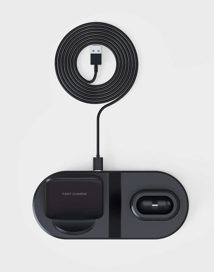 escase三合一无线充电器iphone立式iwatch手表airpods快充华为小米