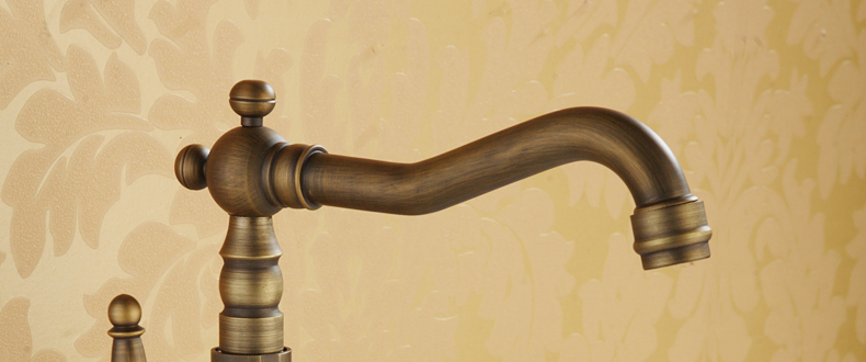 苏宁放心购贝尔格兰复古水龙头冷热面盆龙头仿古金字塔形单孔可旋转