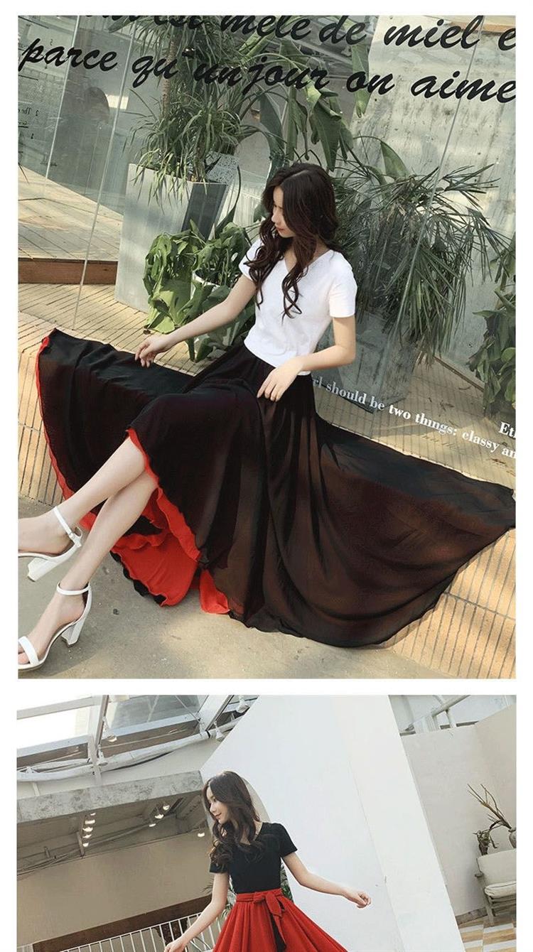 540度8米大摆裙子跳舞两面穿雪纺半身裙新疆舞蹈交谊舞夏