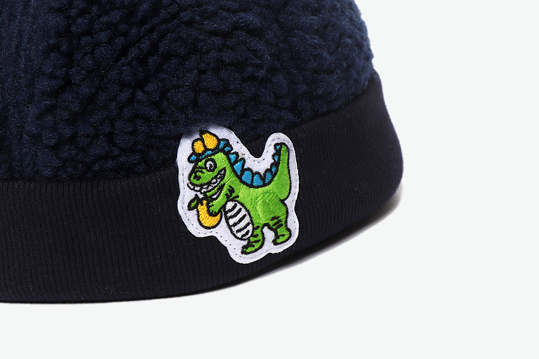 corade恐龙让梨系列藏青羊羔绒水手帽子