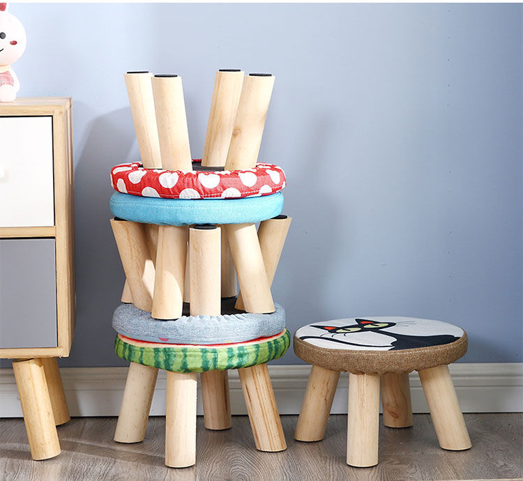 实木小凳子时尚换鞋凳小圆凳客厅沙发凳矮凳创意懒人板凳家用凳子