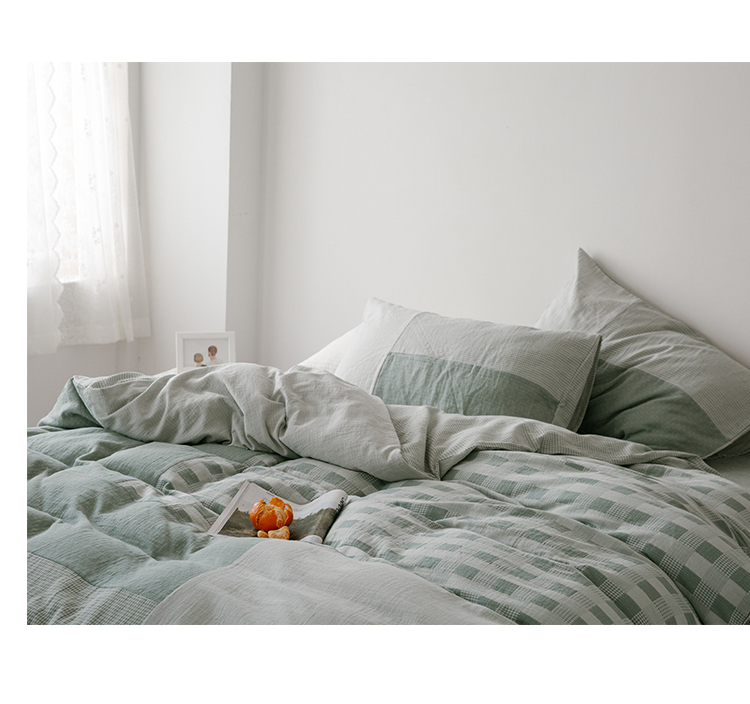 日系文艺zakka双层纱手工拼布床上用品少女心被单四件套18三维工匠