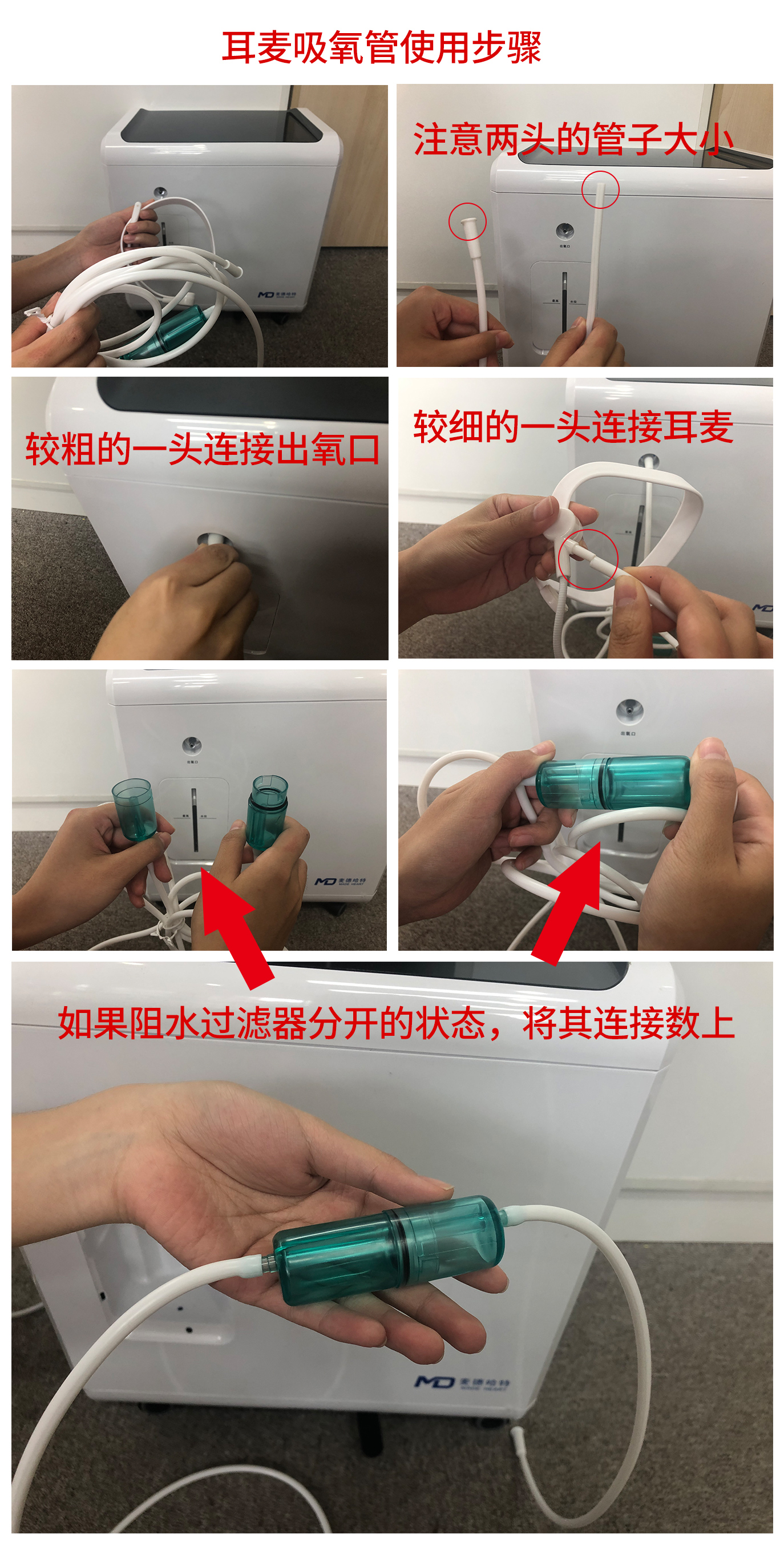 耳麦式吸氧器佩戴方法图片