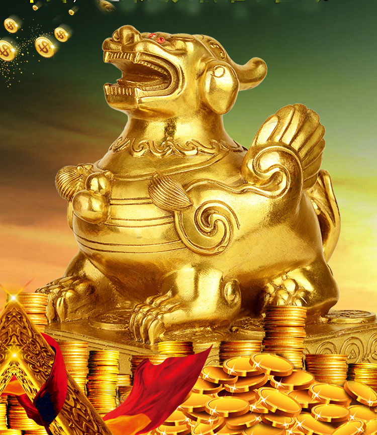 宏图好运铜貔貅摆件一对铜家居客厅办公室装饰品摆件