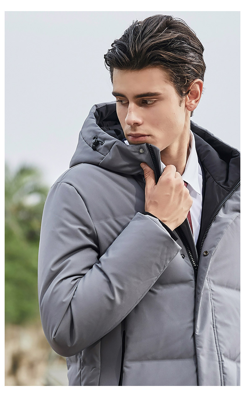 坦博尔新款羽绒服男士中长款羽绒服冬季防寒加厚款冬装外套tf19179