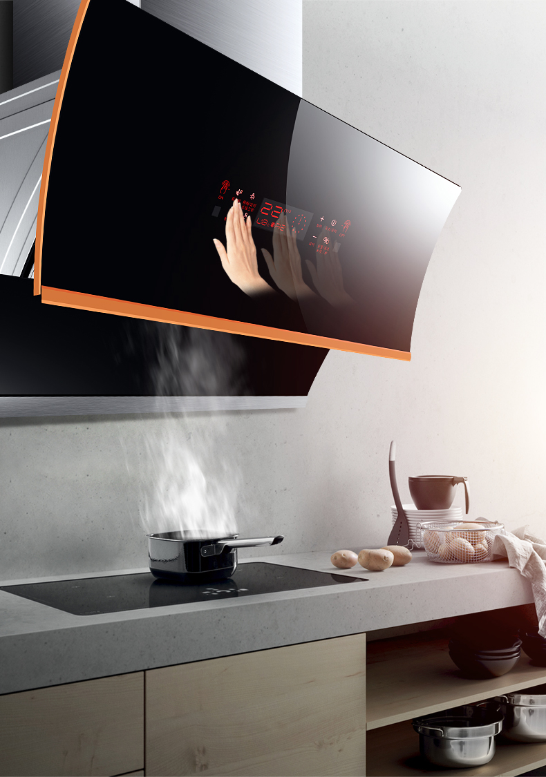 万保莱抽油烟机家用壁挂式抽烟机双电机侧吸式自动清洗油烟机特价