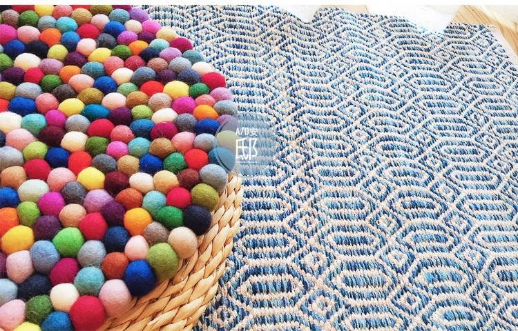 尼泊尔羊毛毡餐垫坐垫沙发垫子蒲团北欧榻榻米坐垫民族风简约椅垫彩色