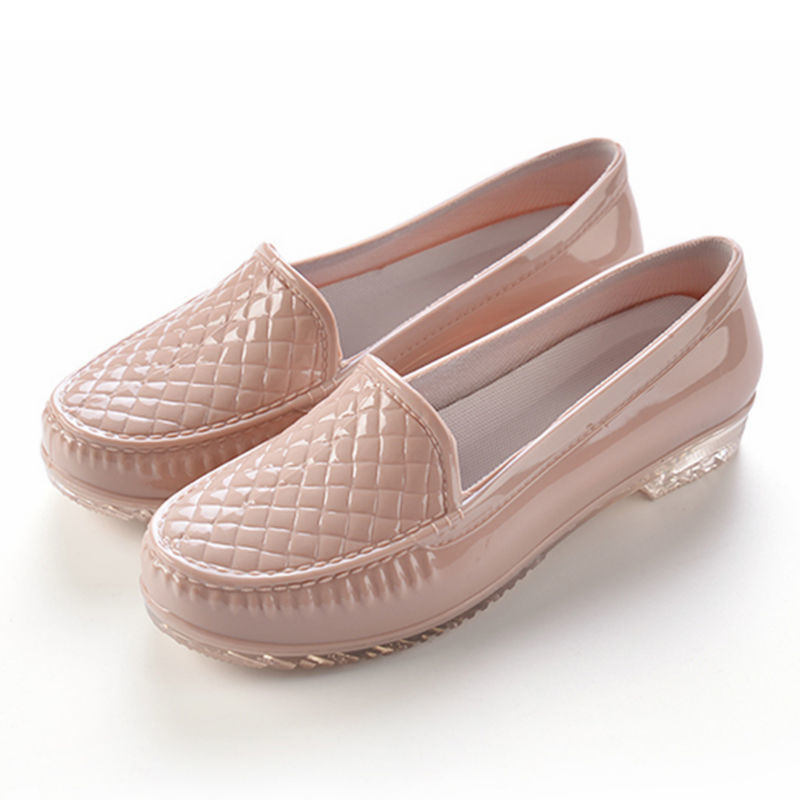 《新款春秋元宝雨鞋女士水鞋胶鞋女低帮厨房拖地雨靴女平底防滑水靴