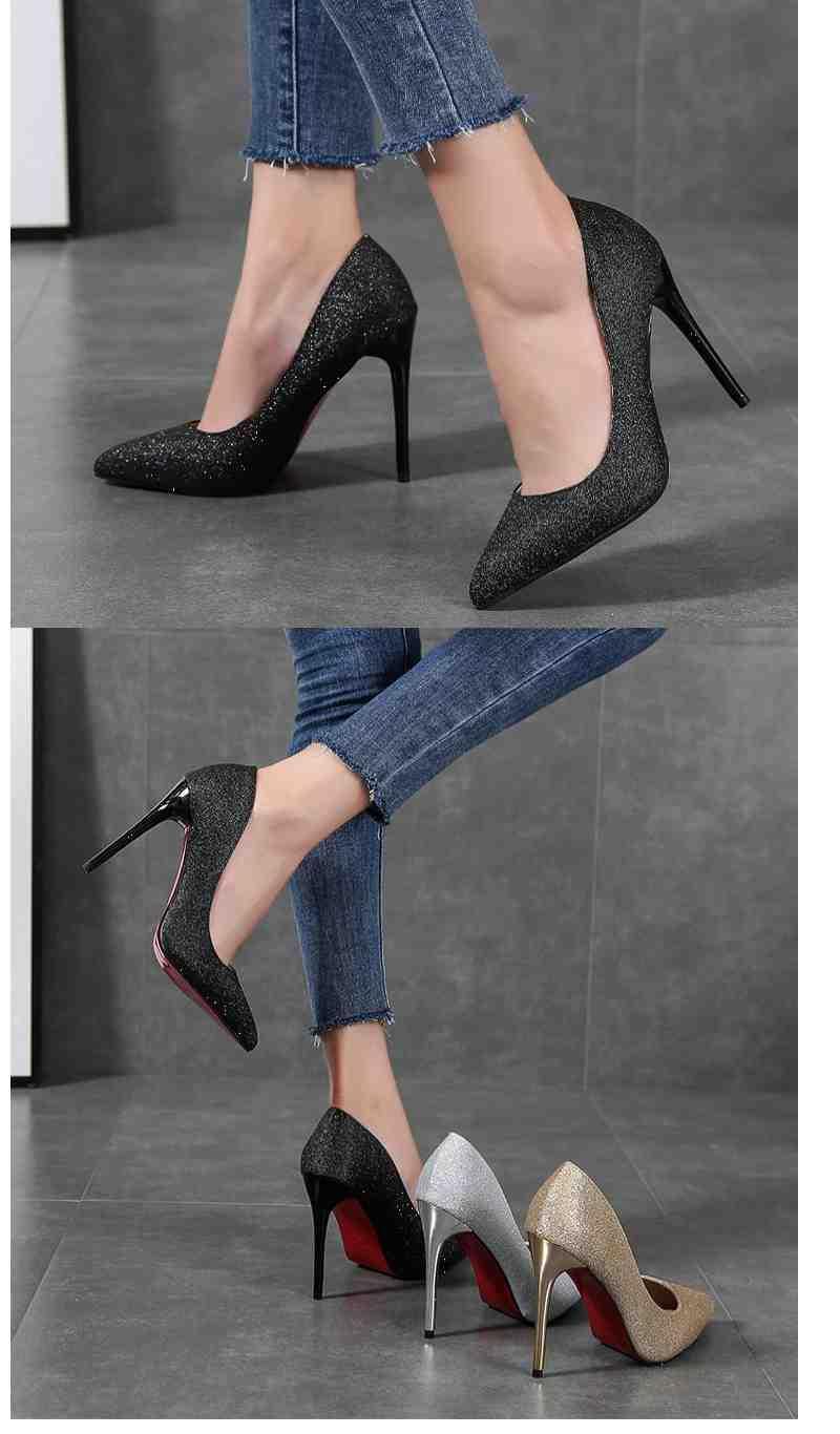 黑色5cm35大码粗跟女单鞋cd变装伪娘高跟鞋女装大佬cos衣服反串男用品