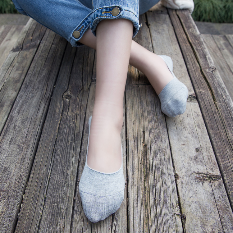 ectic袜子 棉袜子女船袜套浅口硅胶防滑夏季黑白隐形袜