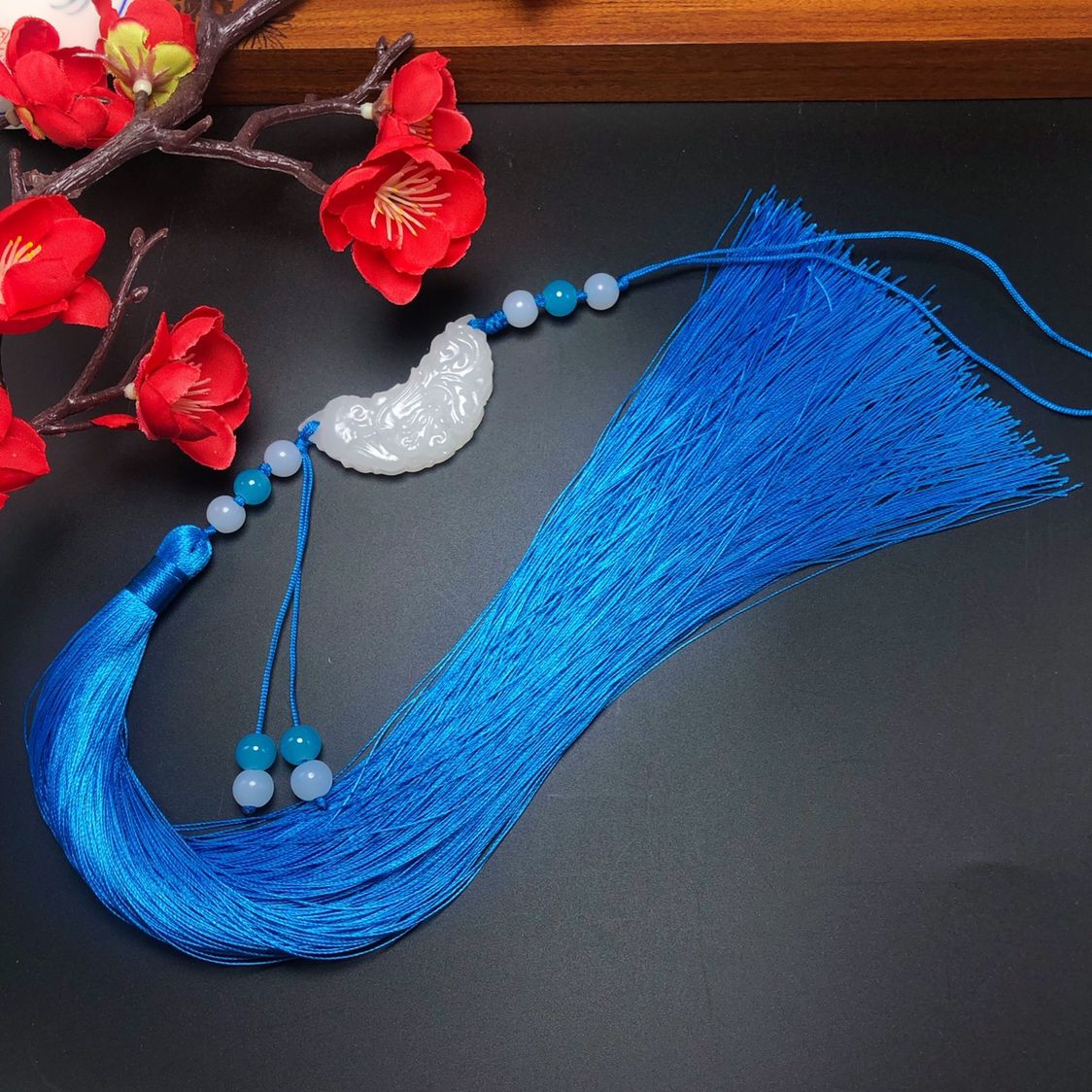 古风玉佩腰佩古风饰品宫绦禁步龙凤佩对佩流苏挂件汉服腰佩流苏黑色